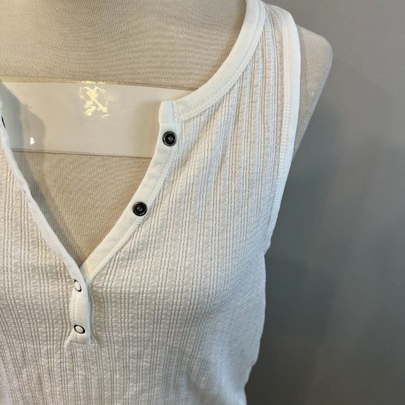 NWOT BP Rib Henley Tank in White (XL) - Picture 9 of 15